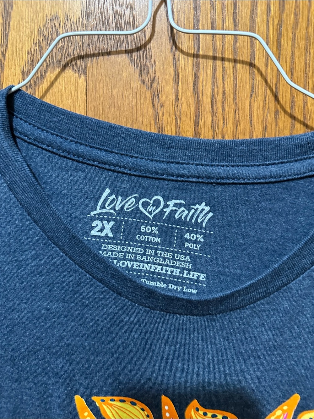 Love in Faith Blue Graphic Tee - 'Mercies Every Morning' - Picture 3 of 3